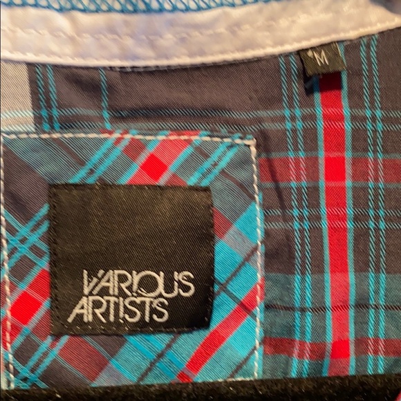 Various Artists button down shirt plaid blue - Picture 4 of 8